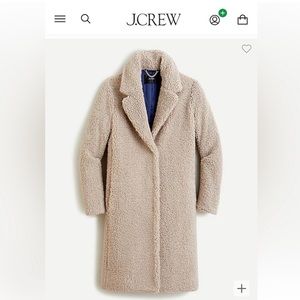 Jcrew Teddy Sherpa Topcoat